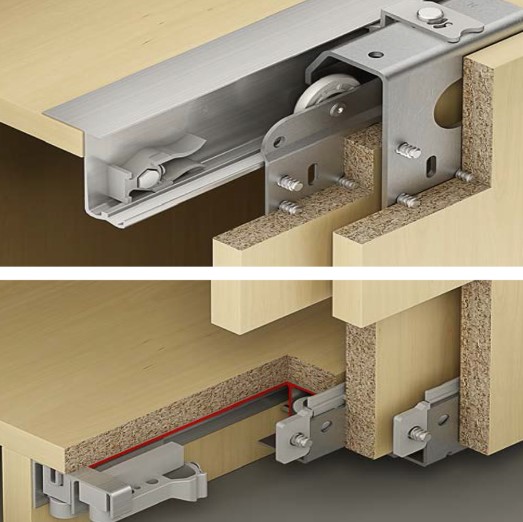 400-51-120 Phụ kiện cửa trượt 2 cánh trùm ngoài 50kg Hafele 400.51.120