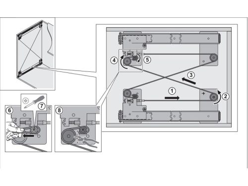 Cửa trượt xoay bằng gỗ Hafele 408.25.365