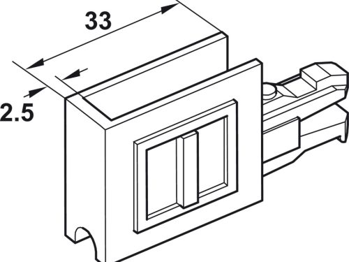 Miếng che cuối có tay nắm ( loại có khe kính ) Hafele 415.13.010