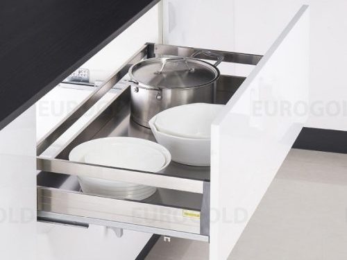 giá xoong nồi hộp gắn tủ dưới inox 201 Eurogold EU130900