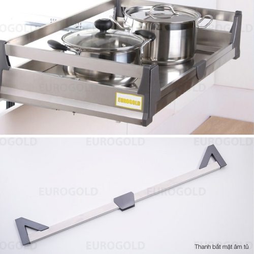 Giá xoong nồi hộp gắn tủ dưới inox 201 Eurogold EU131600 Giá xoong nồi hộp gắn tủ dưới inox 201 Eurogold EU131600