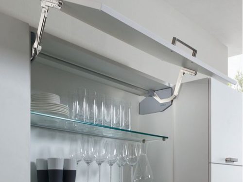 Bộ tay nâng Free Swing Hafele 493.05.764, trắng