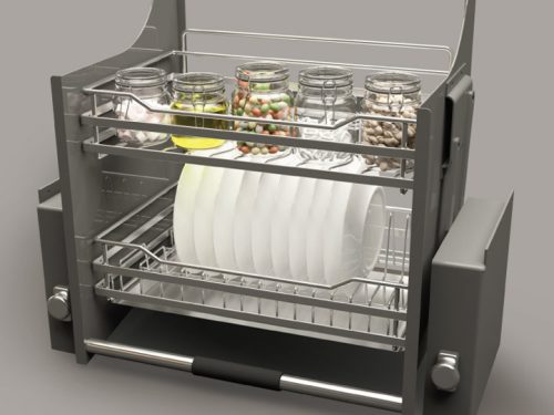 Rổ bát đĩa di động lướt tròn Lento Hafele 504.76.208 mạ chrome