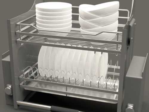 Rổ bát đĩa di động lướt dẹt Lento Hafele 504.76.214 mạ chrome