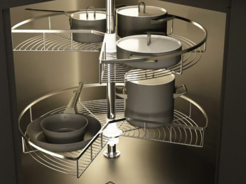 Bộ rổ góc xoay 270 độ Mezzo Hafele 548.37.210 mạ chrome