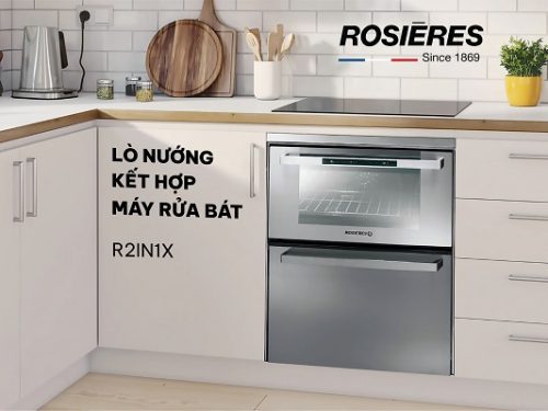 Thiết kế Dou lò nướng kết hợp máy rửa bát Rosieres R2IN1X
