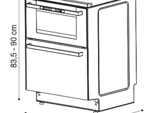 Kích thước Dou lò nướng kết hợp máy rửa bát Rosieres R2IN1X