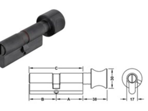 Ruột khóa 1 đầu chìa, 1 đầu vặn Hafele 916.08.426, 91mm Đồng thau