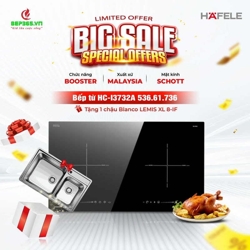 Bếp từ đôi Hafele HC-I3732A 536.61.736
