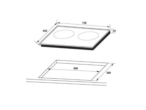 Kích thước bếp từ đôi Hafele HC-I3732A 536.61.736