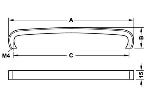 Tay nắm tủ Hafele Nicken mờ 204x34mm 106.69.677