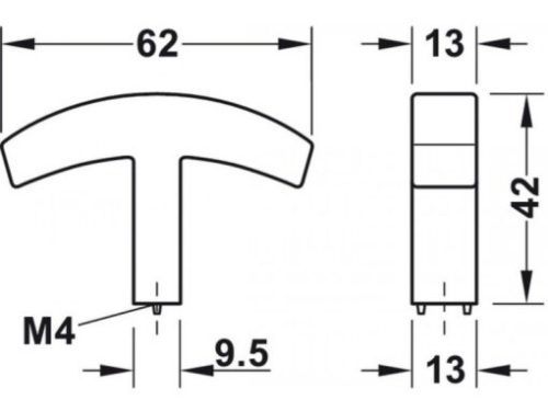Tay nắm mạ đồng cổ mờ 62x42mm Hafele 106.70.131