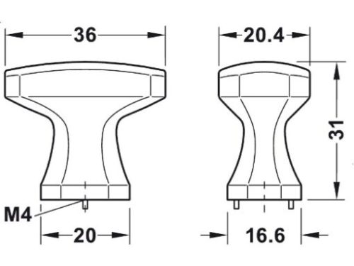 Quả nắm tủ H2185 Hafele 106.70.171 3 Quả Nắm Tủ H2185 Hafele 106.70.171