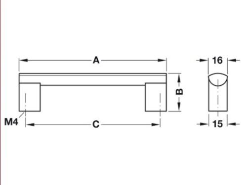 Tay Nắm Nhôm 172mm Hafele 110.74.923