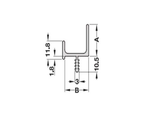 Tay Nắm Dạng Thanh Nhôm 3000mm Hafele 126.22.303