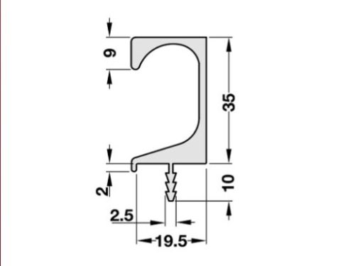 Tay nắm dạng thanh nhôm 3000mm Hafele 126.27.803 3 Tay Nắm Dạng Thanh Nhôm 3000mm Hafele 126.27.803
