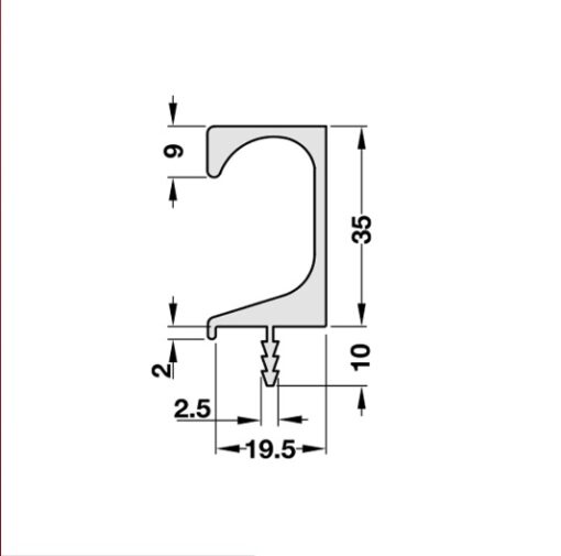 126.27.803_1 Tay Nắm Dạng Thanh Nhôm 3000mm Hafele 126.27.803