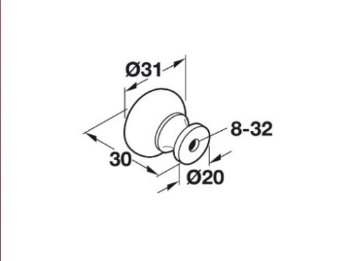Quả nắm tủ Hafele 136.94.600 3 Quả Nắm Tủ Hafele 136.94.600