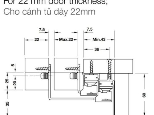 Phụ kiện cửa trượt tủ Slido Space Air 80VF Hafele 406.78.037