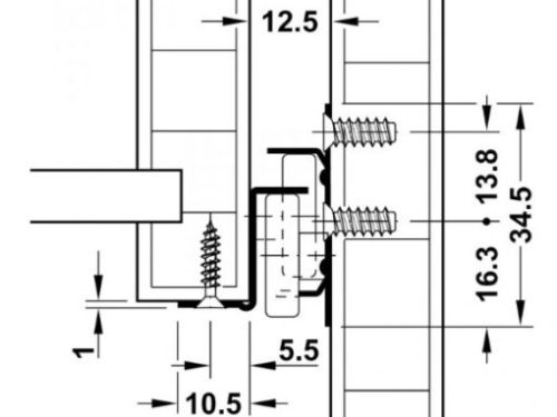 Ray bánh xe dài 300 mm Hafele 431.16.701