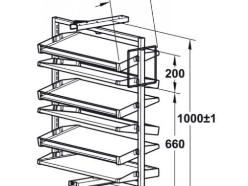 Kệ để giày 1000mm màu xám Hafele 806.22.500