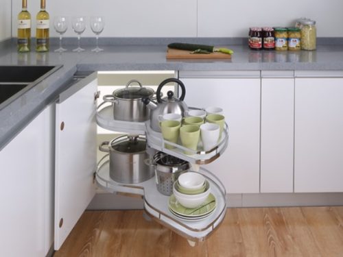 Kệ góc lá đáy composite màu trắng Inoxen KGM-180R