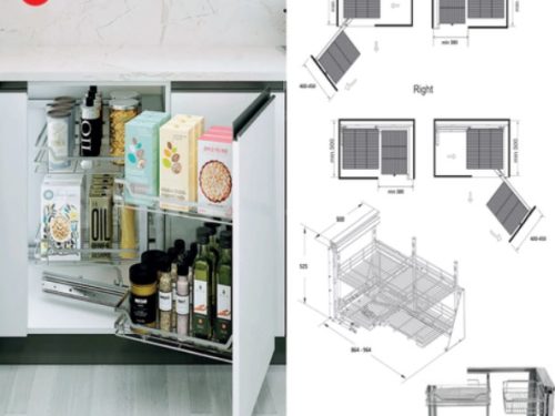 Kệ góc liên hoàn inox 304 nan dẹt Inoxen KGS304-90L-R