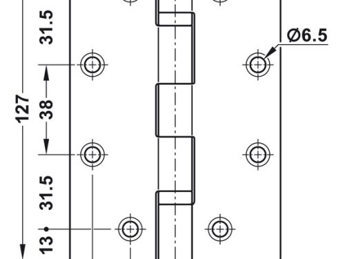 Kích thước của Bản lề lá 2 vòng bi Hafele 926.98.133