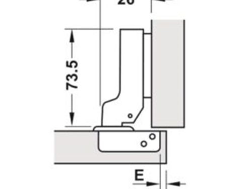 Kích thước của Bản lề Metalla SM không bật 110° trùm nửa Hafele 315.18.301