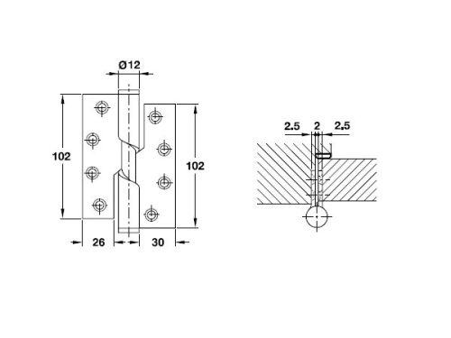 Kích thước của Bản lề nâng hạ Hafele 926.27.603