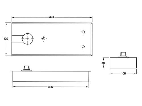 Kích thước của Bản lề sàn 70Kg DCL41 Hafele 932.84.044