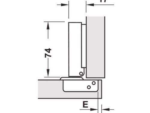 Bản lề trùm ngoài Metalla SM 110º DIY Hafele 483.01.720 3 Kích thước của Bản lề trùm ngoài Metalla SM 110º DIY Hafele 483.01.720