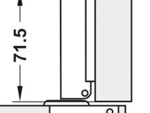 Kích thước của Bản lề trùm ngoài Metalla SM 95º Mini Hafele 311.04.440