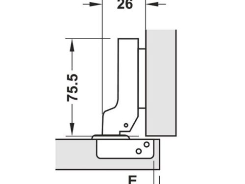 Kích thước của Bản lề trùm nửa Metalla SM 110º DIY Hafele 483.01.721