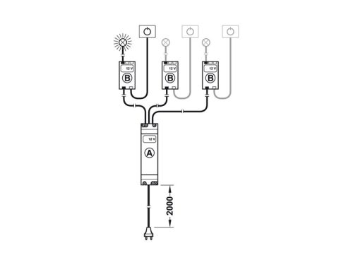 Bộ chia đèn Led 12V 3 ngõ ra Hafele 833.74.751