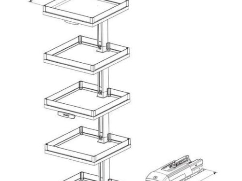 Kích thước của Bộ kệ 5 tầng Convoy Lavido 600mm Hafele 549.62.906