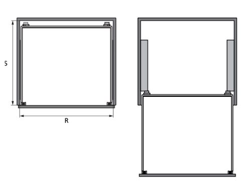 Kích thước của Bộ rổ bát đĩa Cappella Hafele 549.08.005 Inox 304