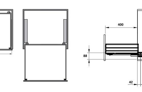Kích thước của Bộ rổ bát đĩa Cappella Hafele 549.08.006 Inox 304