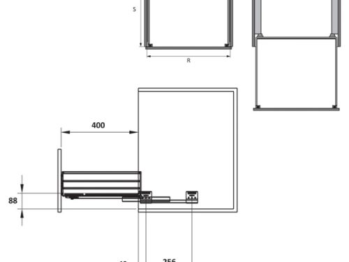 Kích thước của Bộ rổ bát đĩa Cappella Hafele 549.08.007 Inox 304