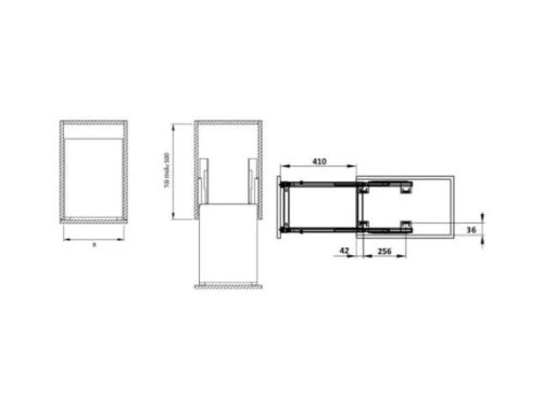 Bộ rổ gia vị Sonata Hafele 549.20.233 mạ chrome 3 Kích thước của Bộ rổ gia vị Sonata Hafele 549.20.233 mạ chrome