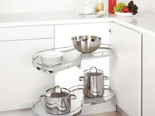 Bộ rổ góc Lemans II Hafele 541.32.671, màu Crom