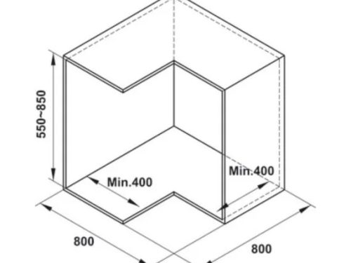 Bộ rổ góc xoay 270 độ Mezzo Hafele 548.37.210 mạ chrome 4 Kích thước của Bộ rổ góc xoay 270 độ Mezzo Hafele 548.37.210 mạ chrome