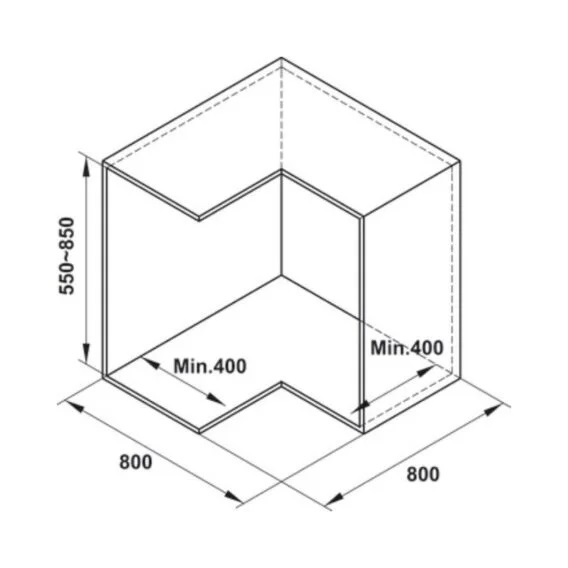 Kích thước của Bộ rổ góc xoay 270 độ Mezzo Hafele 548.37.210 mạ chrome Kích thước của Bộ rổ góc xoay 270 độ Mezzo Hafele 548.37.210 mạ chrome