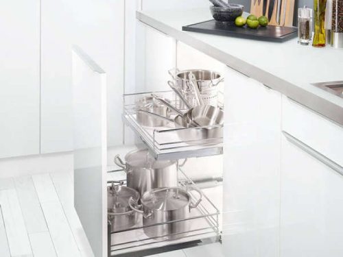 Bộ rổ kéo ARENA gắn cánh Hafele 540.24.503 cho tủ rộng 400mm