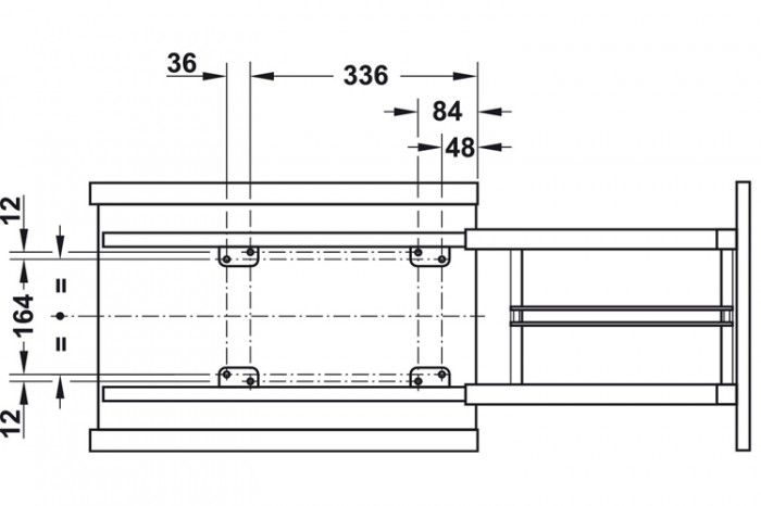 Kích thước của Bộ rổ kéo Cooking Agent Hafele 549.24.952 Kích thước của Bộ rổ kéo Cooking Agent Hafele 549.24.952