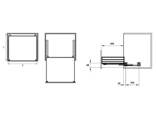 Kích thước của Bộ rổ xoong nồi Cappella Hafele 549.08.027 Inox 304