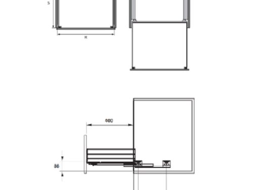 Kích thước của Bộ rổ xoong nồi Cappella Hafele 549.08.224 mạ chrome