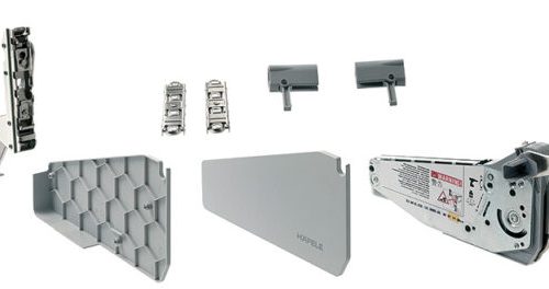 Bộ tay nâng Free Up Hafele 493.05.801 nắp xám