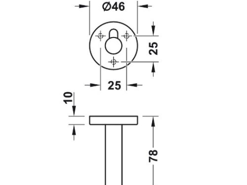 Kích thước của Chặn cửa nhà vệ sinh công cộng Hafele 988.98.160