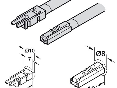 Kích thước của Dây dẫn adapter Hafele 833.72.742
